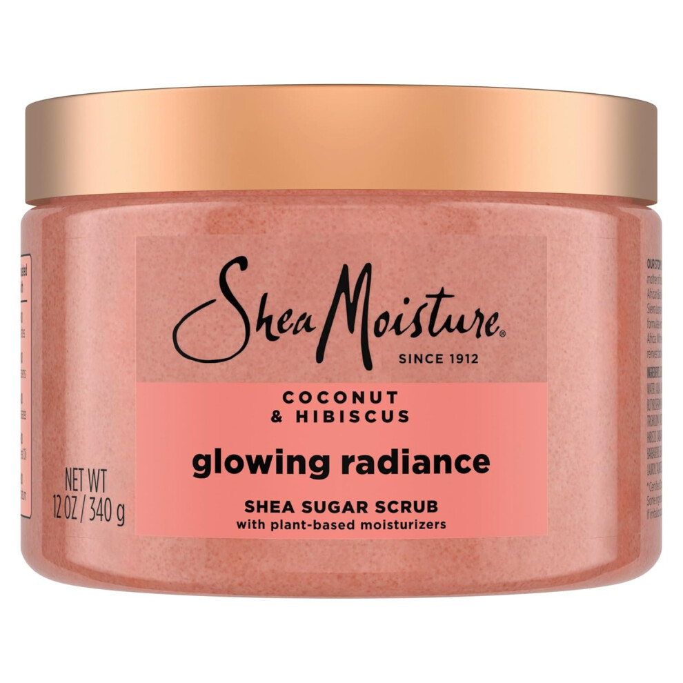 Shea Moisture Sheamoisture Shea Sugar Body Scrub For Glowing Radiance Coconut Hibiscus Glowing Radiance Body Scrub With 24H Nutrients 12 Oz