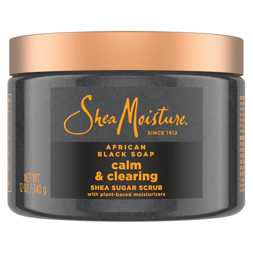 SheaMoisture Sugar Body Scrub African Black Soap for healthy glowing skin African black soap with 24h shea moisture nutrients 12 oz