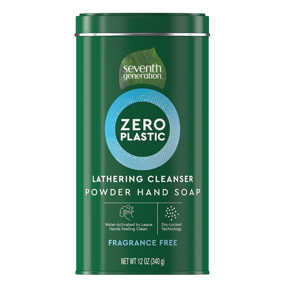 Seventh Generation Zero Plastic Powder Hand Soap Fragrance Free 12 Oz