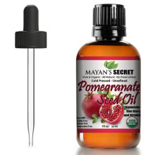 Mayan's Secret USDA-zertifiziertes Bio-Granatapfelkernl zur Hautreparatur  Glasflasche, kaltgepresstes und reines verjngendes l fr Haut, Haare u