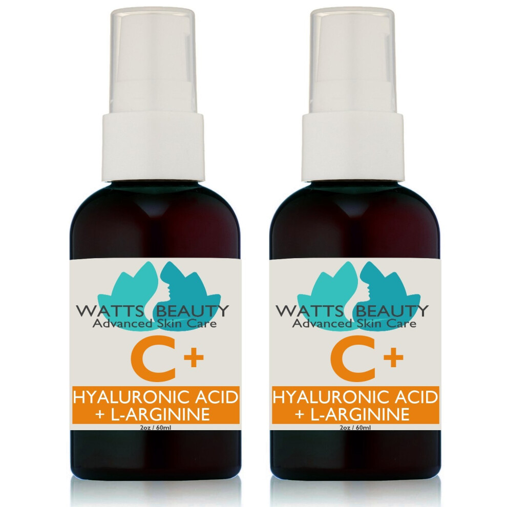 Watts Beauty Supercharged Vitamin C Serum With Moisturizing Hyaluronic Acid - Advanced Antioxidant Face And Body Serum - 4 Oz