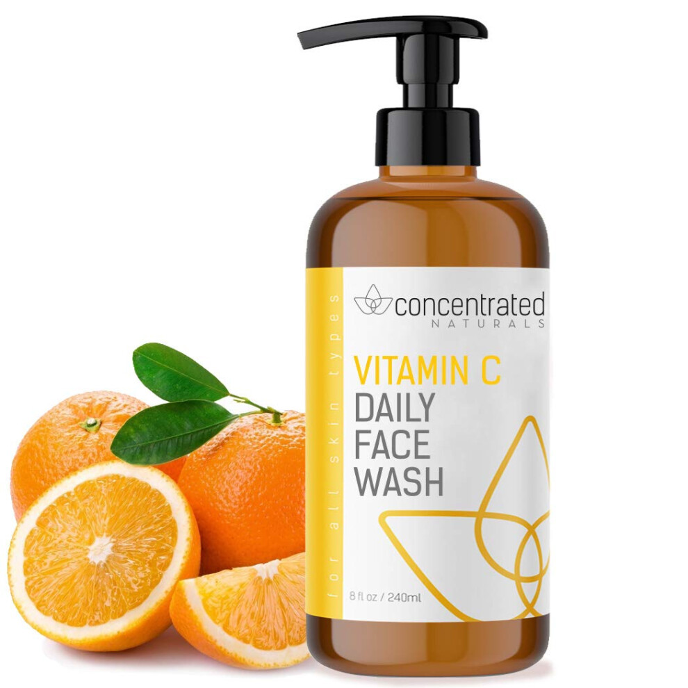 Vitamin C Face Wash Daily Cleanser wMarine  Plant Extracts  Retinol  Works to Help Cleaner Brighten  Balance Complexion 8 Fl Oz  240mL