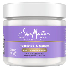 SheaMoisture Melanin Care Nacht Herstelcrème voor Vochtbalans en Straling, met Pro-Ceramides + Vlierbes, 2
