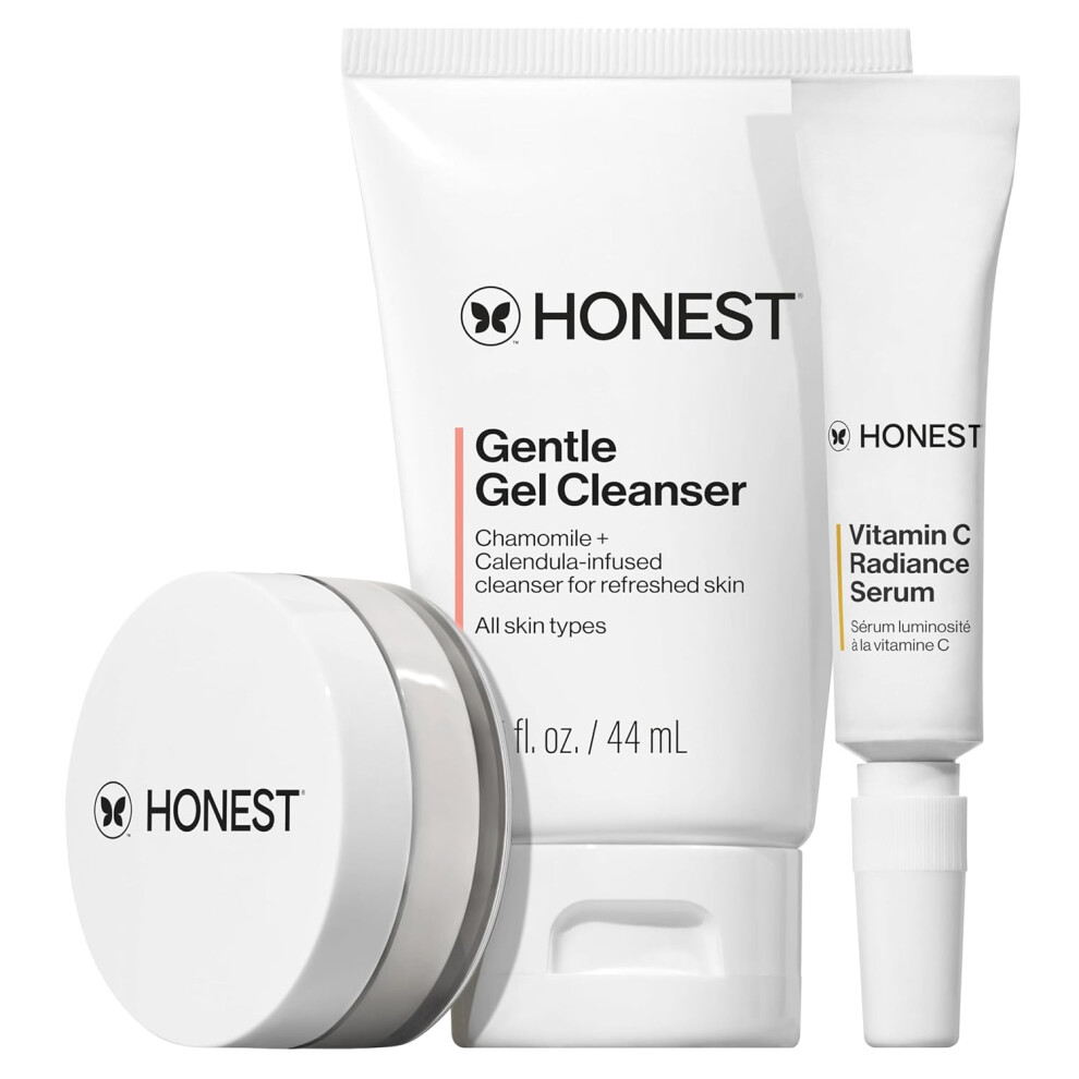 Honest Beauty Cream The Icons Skincare Trio Mini Hydrogel Gentle Gel Cleanser Vitamin C Radiance Serum Ewg Verified Vegan Cruelty Free