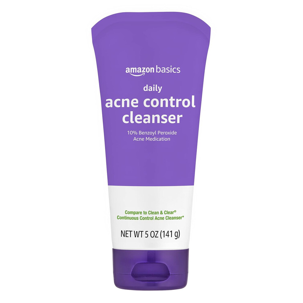 Amazon Basics Acne Cleanser Face Wash  Daily Control Maximum Strength 10 Benzoyl Peroxide 5 Ounce
