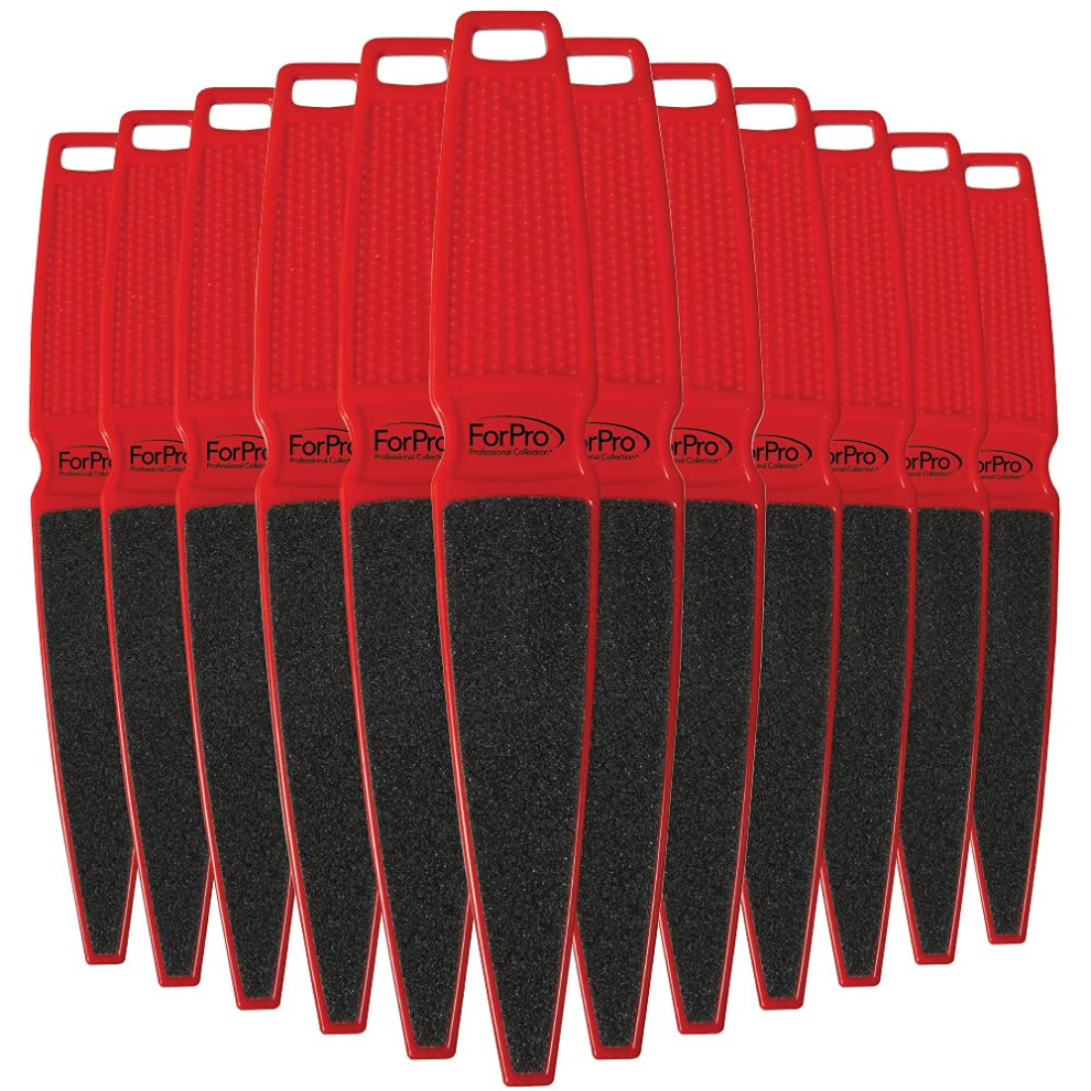 Forpro Professional Collection Pedicure Paddle Foot File Doublesided Foot File For Heels Disposable Sanitizable 80120 Grit Red Pack Of 12