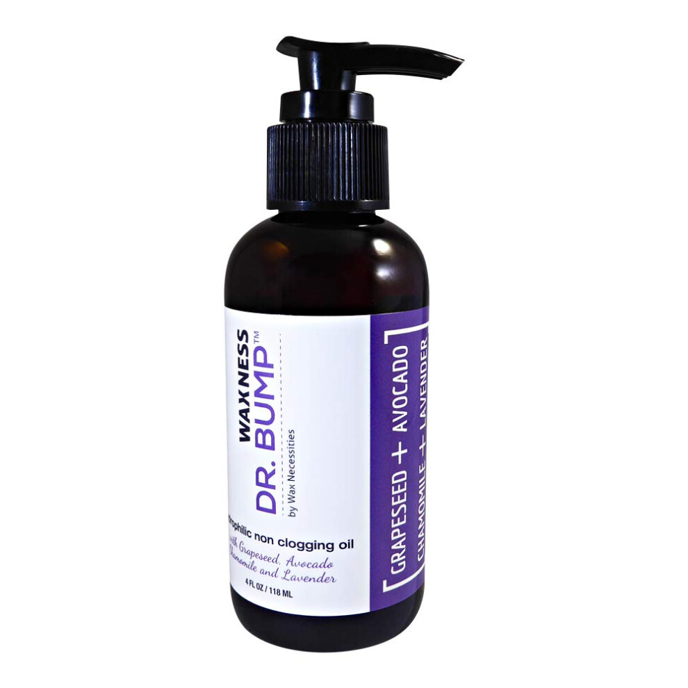 Wax Necessities Lavender Waxness Dr Bump Hydrophilic Concentrated Nonclogging Oil With Grapeseed Avocado Chamomile And 4 Ounces
