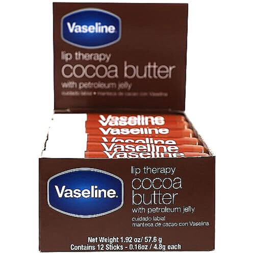 Vaseline Vaseline Lip w/o Backer Card Cocoa - 12 Pack Box