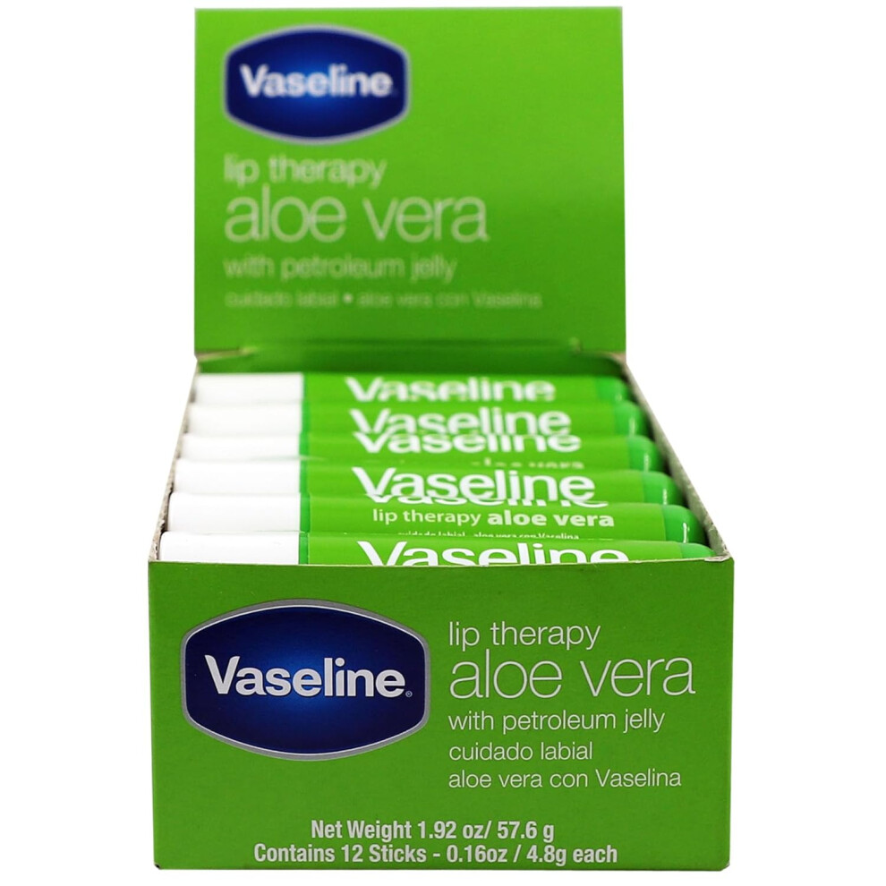 Vaseline Lip wo Backer Card Aloe  12 pack box