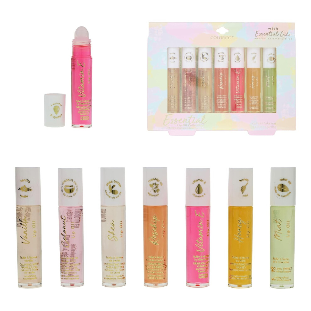 Expressions 7Pc Lip Oil Set Hydrating Rollon Lip Oils Infused Wessential Oils Rollerball Vitaminenriched