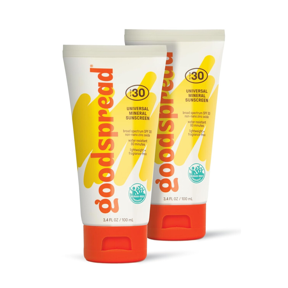 Goodspread Universal Mineral Sunscreen  SPF 30 BroadSpectrum ReefSafe NonNano Zinc Oxide WaterResistant EcoFriendly  NonGreasy Face  Body Sunscreen