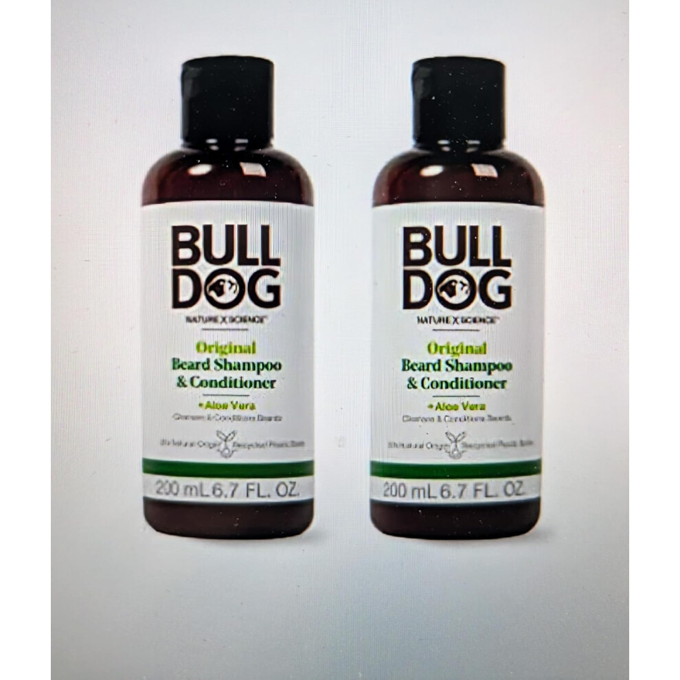 Bulldog Mens Skincare and Grooming for Men Original Beard Shampoo and Conditioner 67 Ounce Pack of 2