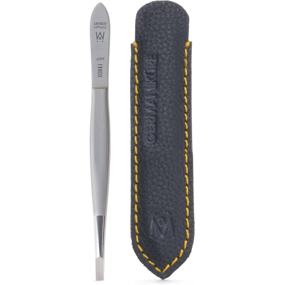 Germanikure Straight Tweezers In Leather Case Made In Solingen Germany