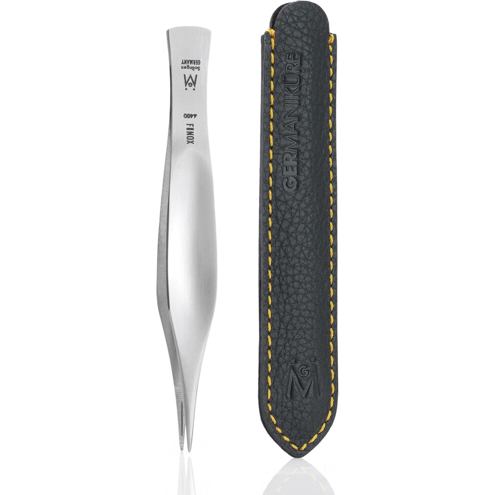Germanikure Pointed Splinter Tweezers In Leather Case Ethically Made In Solingen Germany