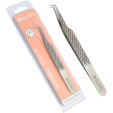 Pinzas de 90 Grados para Extensiones de Pestañas, Agarre Diamante Antideslizante