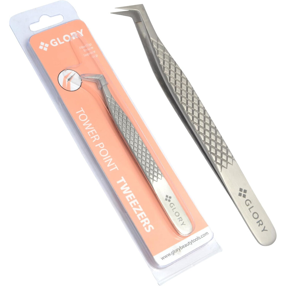 Fiber Tip Volume Boot Tweezer Professional Lash Tweezers for Volume Eyelash Extensions Stainless Steel AntiSlip Diamond Grip Lash Extensions Tweezers