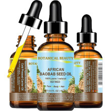 Botanical Beauty BAOBAB-SAMENL, 100 % reines, natrliches, raffiniertes, kaltgepresstes Trgerl, 0,5 fl oz, 15 ml, fr Gesichtshaut, Krper, Haare,