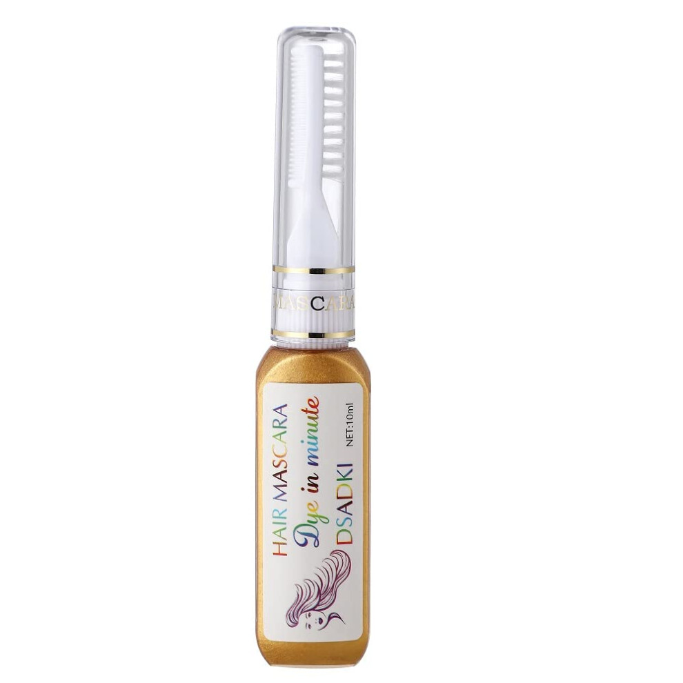Dsadki Gold Temporary Hair Color Mascara Washable Hair Dye Stick Nontoxic Instant Hair Chalk Dye For Girls Women