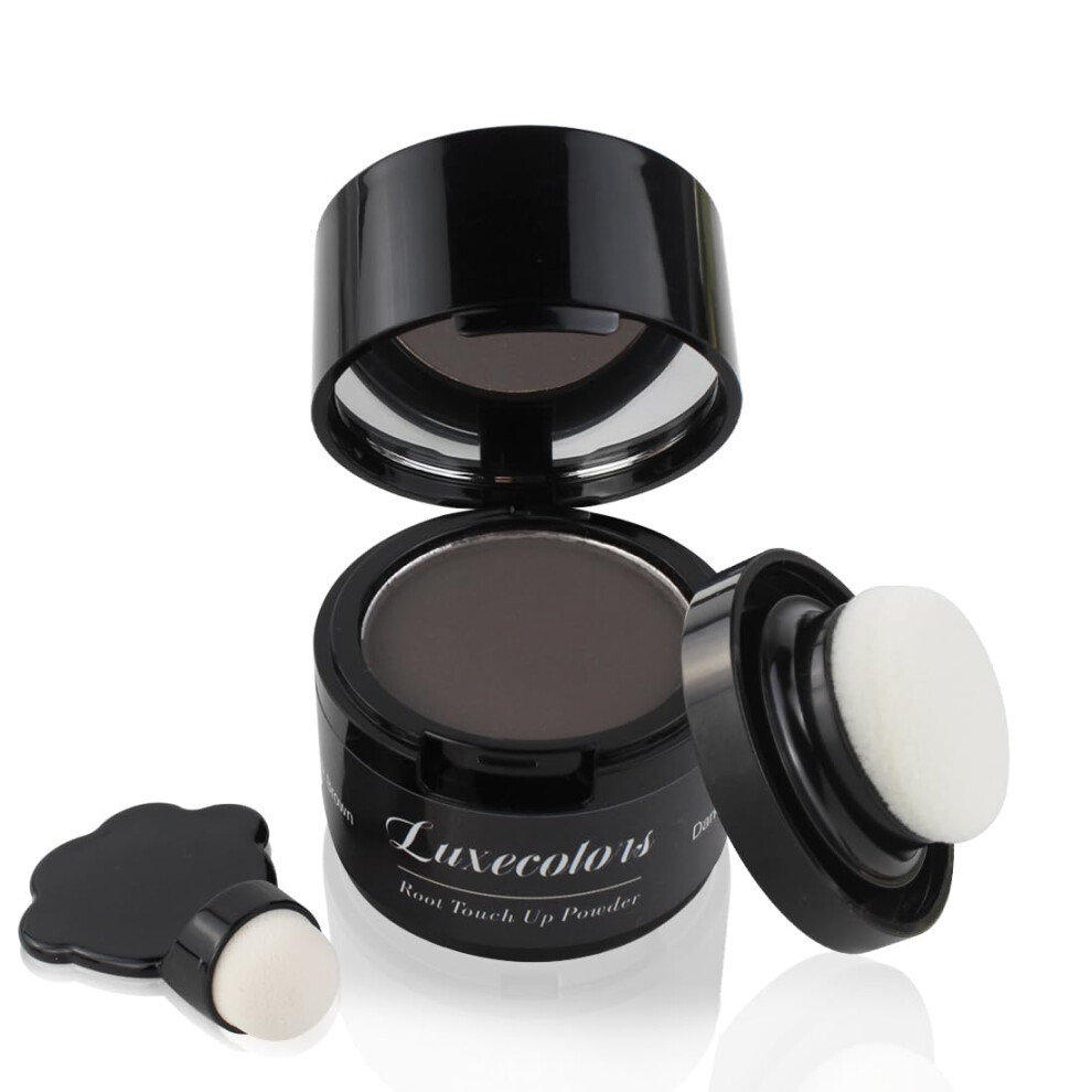 Luxecolors Gray/Dark/Brown Root Touch Up Powder For Thinning Hair Concealer Coverage And Eyebrow Powder Bald Spot Cover Up For Women