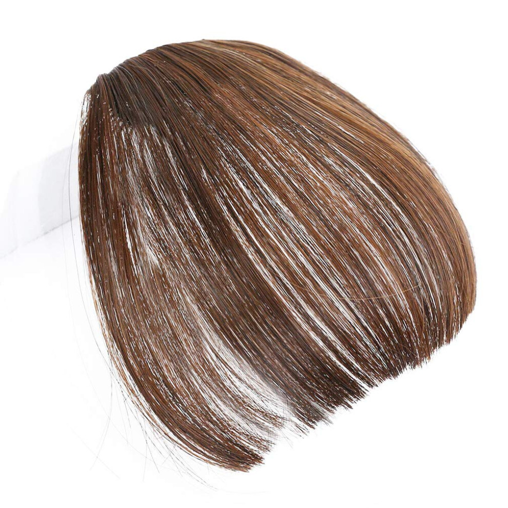 Parahair Clip In Bangs Synthetic Hair Extensions One Piece In Fringe Natural Flat Air Bangs For Women No Temples 230 Dark Brownlight Auburn