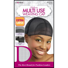 DONNA Deluxe Stretch Weaving Cap Wig Head Wig Caps for Women Hair Net XL Black