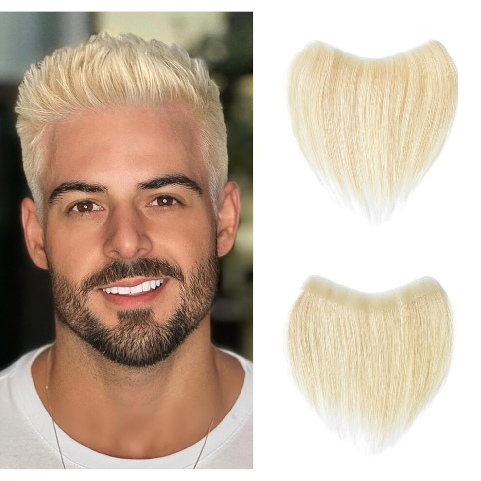 Meiverah Unisex Not,Specified Frontal Hairpiece For Men Light Blonde Hair Extension Hairline Loss Straight Tape In Human Hair Toppers Replacement Toupee 078X63 6 Blonde