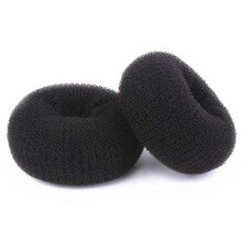 TwistyTieLB Hår Donut Bun Maker, 2PCS Stor Ring Styl Bun Shaper för Tjockt och Långt Hår (3,5 Tum/ Svart)