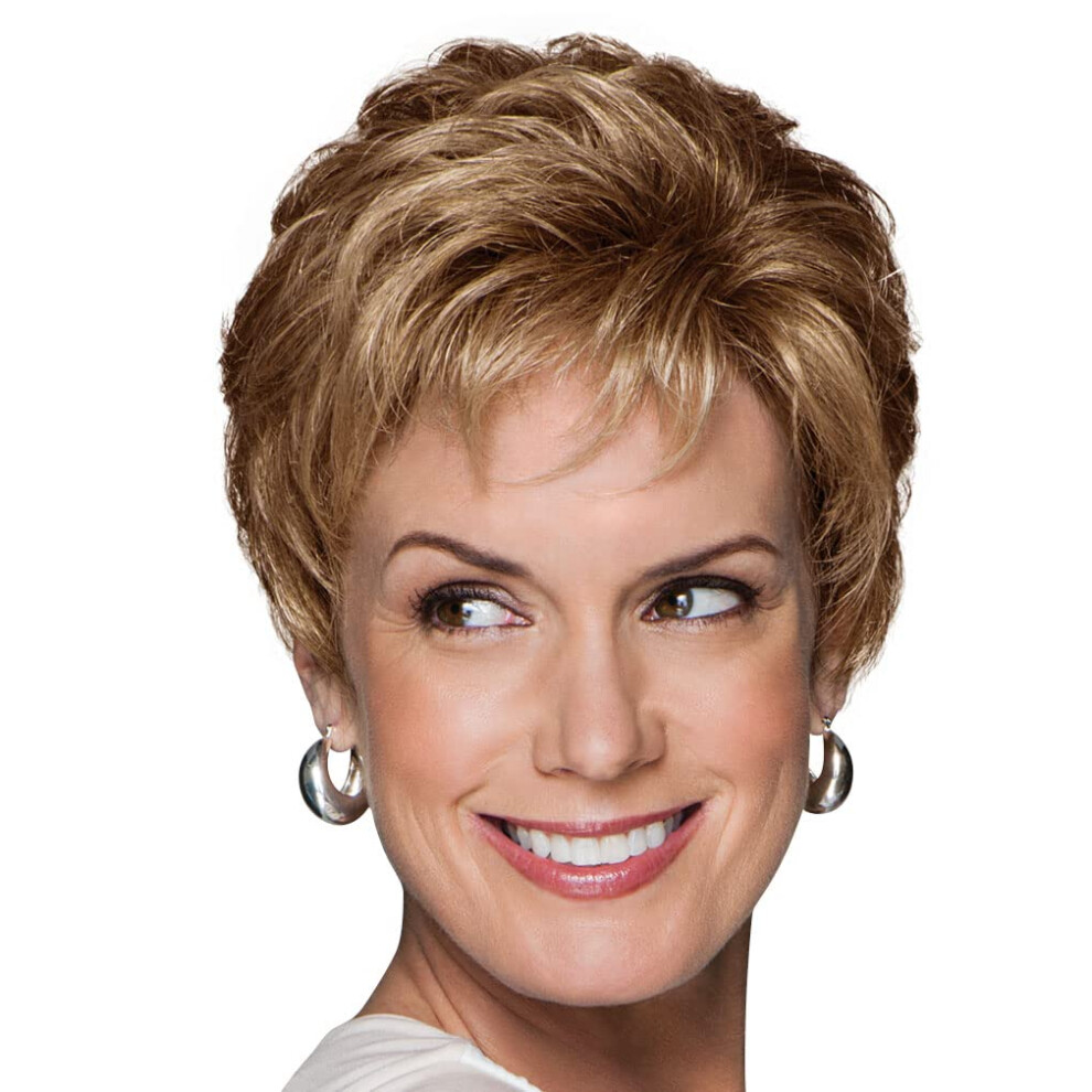 Gabor Unisex Acclaim Short Layered Comfort Cap Wig By Hairuwear Petite Size G17 Vanilla Mist