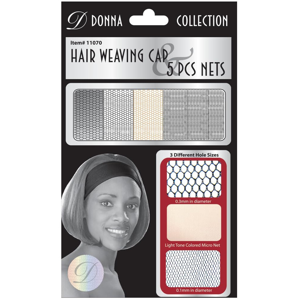 DONNA COLLECTION HAIR WEAVING CAP  5PCS NETS