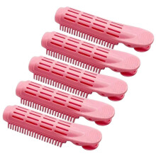 5 Stück Pink Volumizing Haarwurzelwickler - Natürliche Flauschige Selbsthaftende Klemmen für DIY Lockenfrisuren