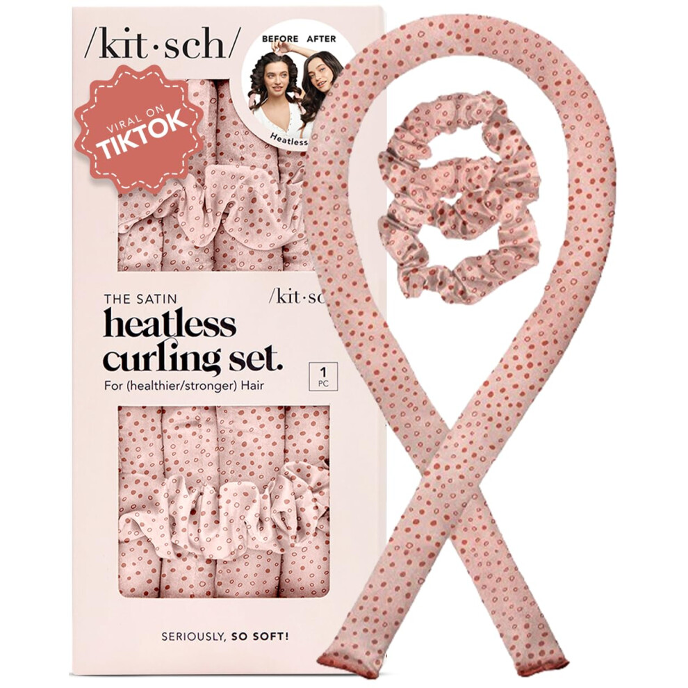 Kitsch Satin Heatless Overnight Curling Set Soft Hair Curlers Headband Rod For Noheat Curls
