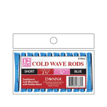 DONNA Cold Wave Rods 25L 14D SHORT 12PCS Rollers Foam Hair Rollers Hair Curlers Hair Clips for Hairdressing Styling Heatless Hair Curler BLUE