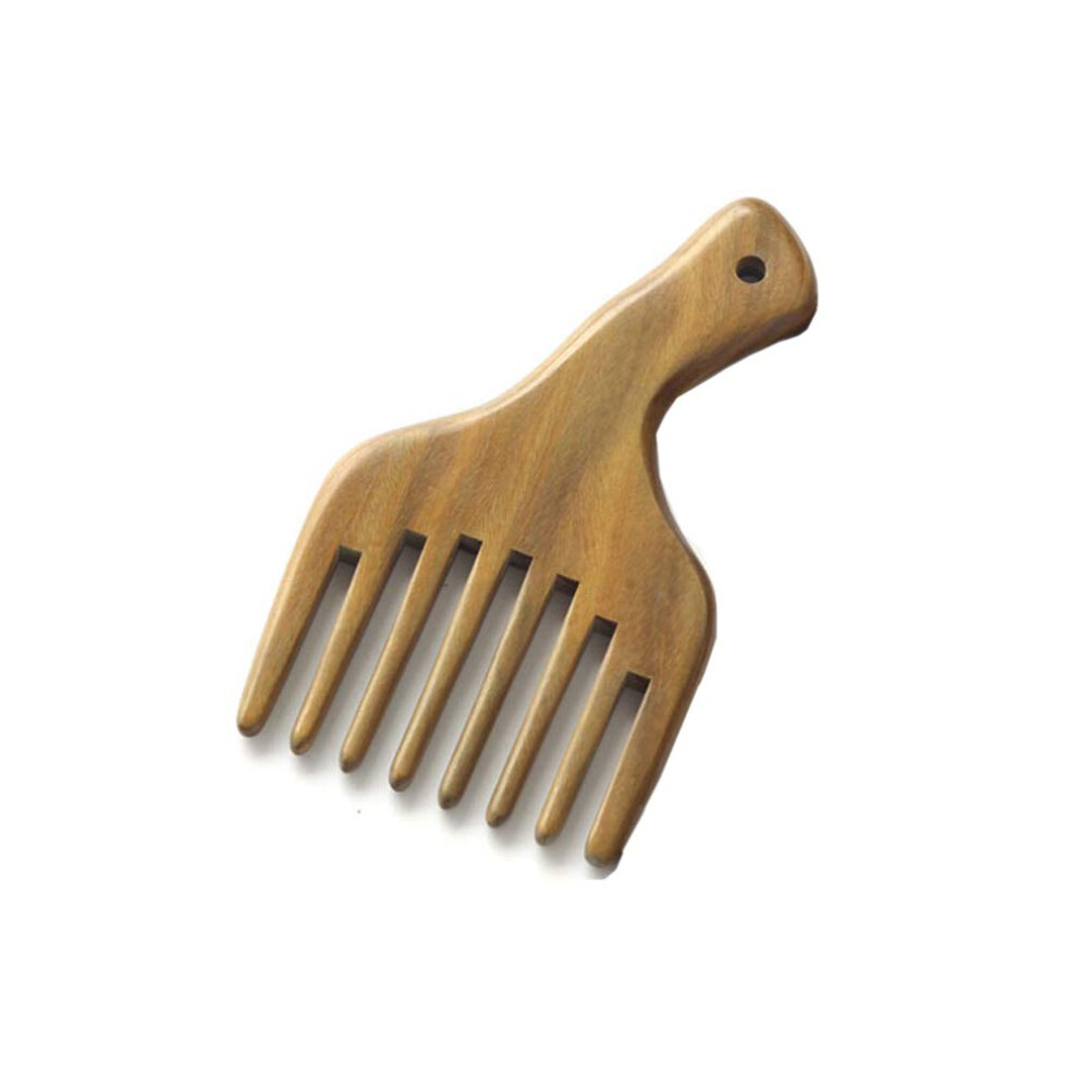 Lasenersm Unisex 1 Pack Sandalwood Hair Pick Wide Tooth Hair Comb Hair Beard Pick Comb Wooden Hair Comb Afro Pick Lift Comb