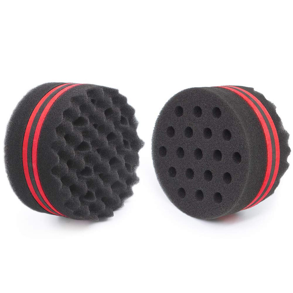 Worgate Unisex Small Hole Hair Sponge Brush For Twists Dreads Natural Hair Afro Curl Barber 2 Pcs