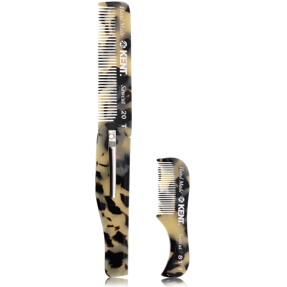 Kent Unisex Not,Specified 20T Handmade Fine Tooth Folding Comb Pocket Comb For Beard And Mustache Fine Tooth Beard Straightener For Mens Grooming Kit