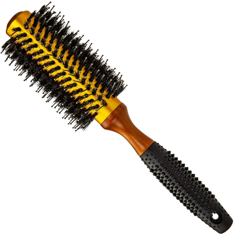 Cantor Professional Antistatic Roller Hair Brush Boar Bristle Thermal Ceramic Barrel For Styling And Blow Drying 14 Rows For Medium To Long Hair By