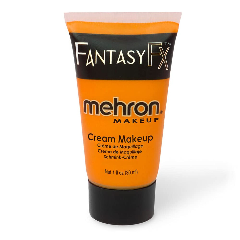 Mehron Makeup Fantasy FX Cream Makeup  Water Based  Halloween  Orange Face Paint  Body Paint For Adults 1 fl oz 30ml ORANGE