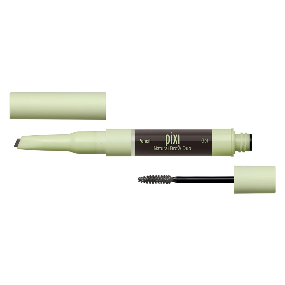Pixi Natural Brow Duo  Soft Black Precision Pencil  Tinted Gel Waterproof Brow Shaper for AllDay Hold ParabenFree 02oz