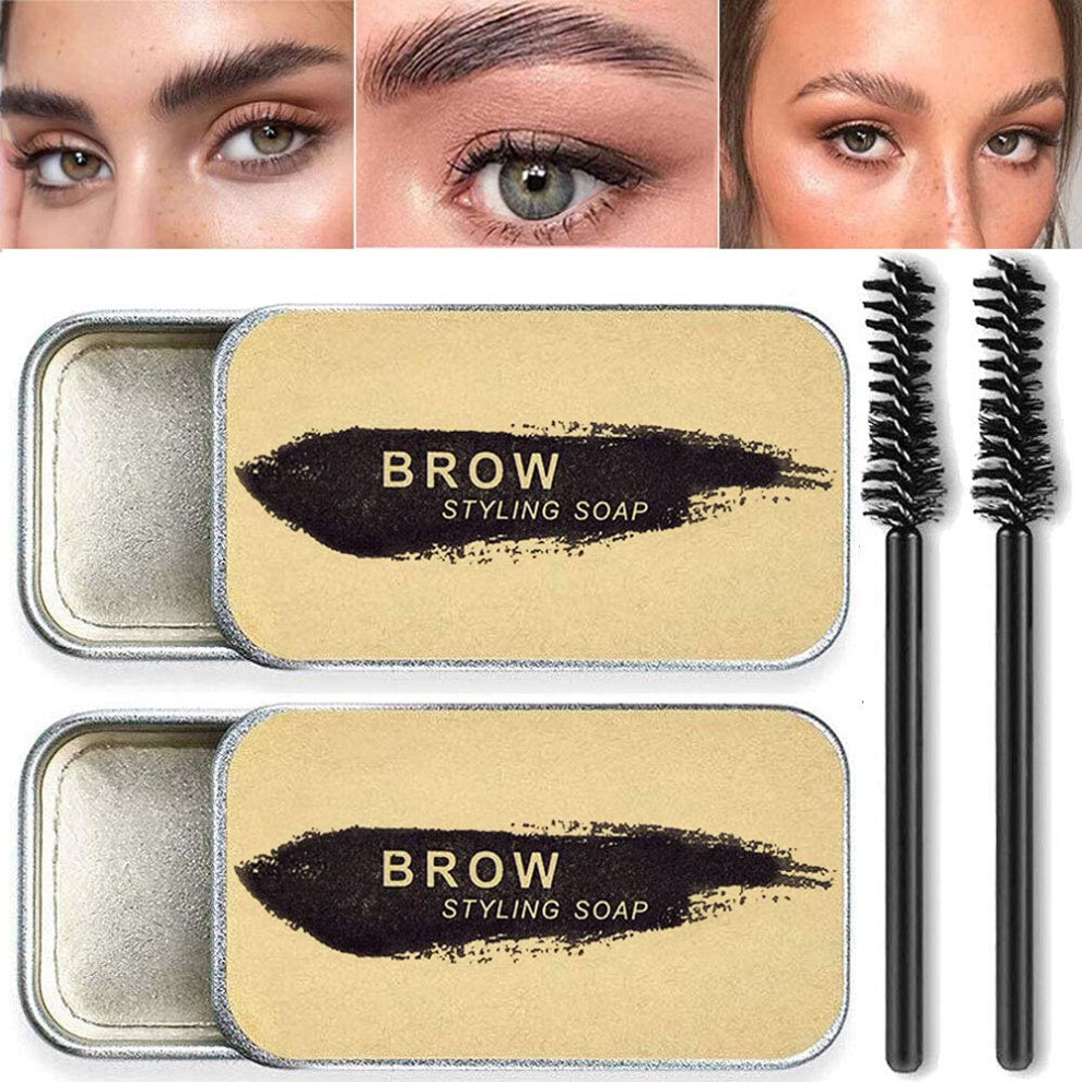 Beauty Glazed 2 Pack Eyebrow Soap Kit 4D Brows Gel Long Lasting Eyebrow Setting Gel Waterproof Eyebrow Makeup Balm Pomade Cosmetics 07 Ounce Pack Of 2