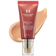 MISSHA M Perfect BB Cream Nr. 31.Goldenes Beige fr mittlere/tiefe Haut mit neutralem Hautton LSF 42 PA +++ 1,69 Fl Oz  Getnte Feuchtigkeitscreme f