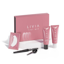 Livia  Schwarzes Wimpern- und Augenbrauen-Farbset  Langanhaltende, natrlich aussehende Farbe fr 4 Wochen  Vegan, sanft fr empfindliche Haut