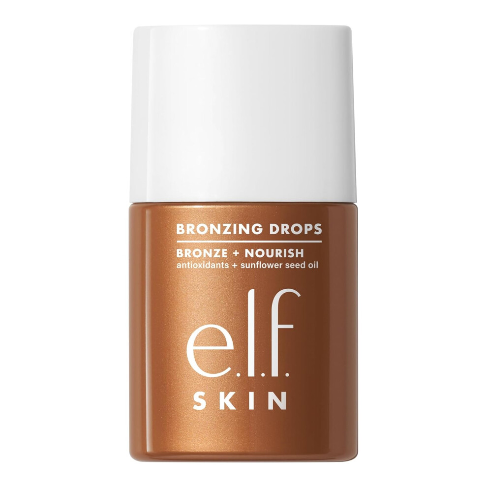 elf SKIN Bronzing Drops Liquid Bronzer For Face  Skin Creates A SunKissed Glow Infused With Vitamin E Vegan  CrueltyFree Copper Gold