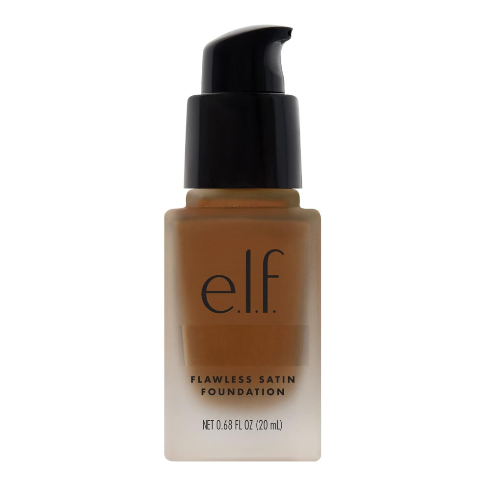 elf Flawless Satin Foundation Lightweight  Medium Coverage SemiMatte Finish Vegan  CrueltyFree Nutmeg 068 Fl Oz 20mL