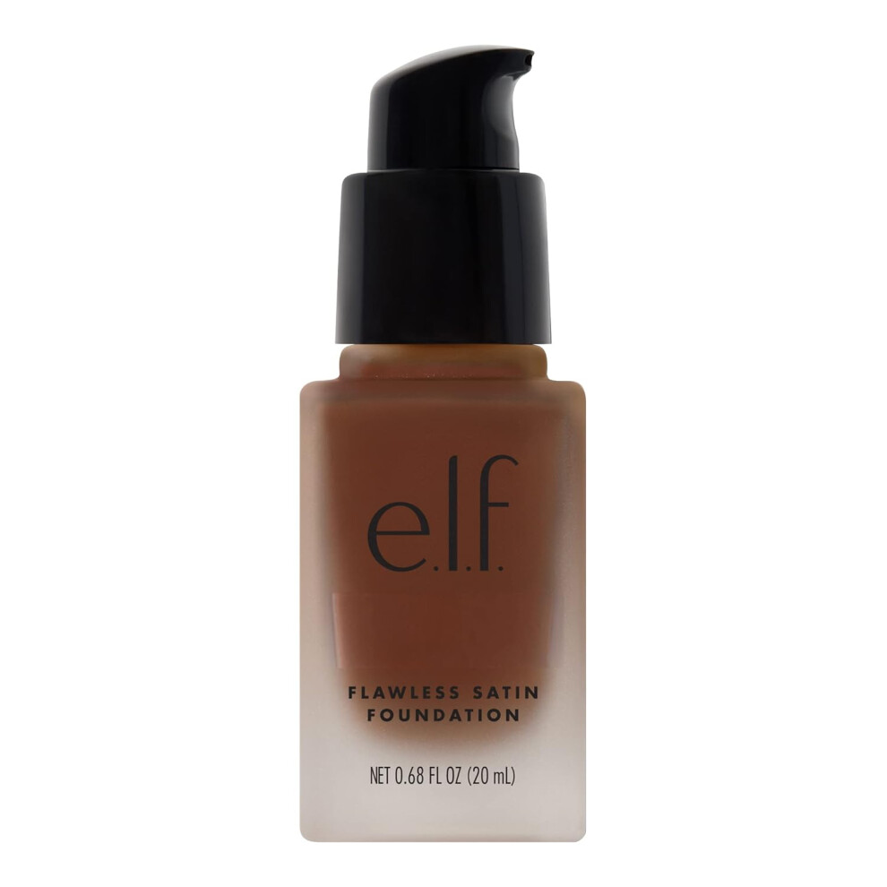 elf Flawless Satin Foundation Lightweight  Medium Coverage SemiMatte Finish Vegan  CrueltyFree Espresso 068 Fl Oz 20mL