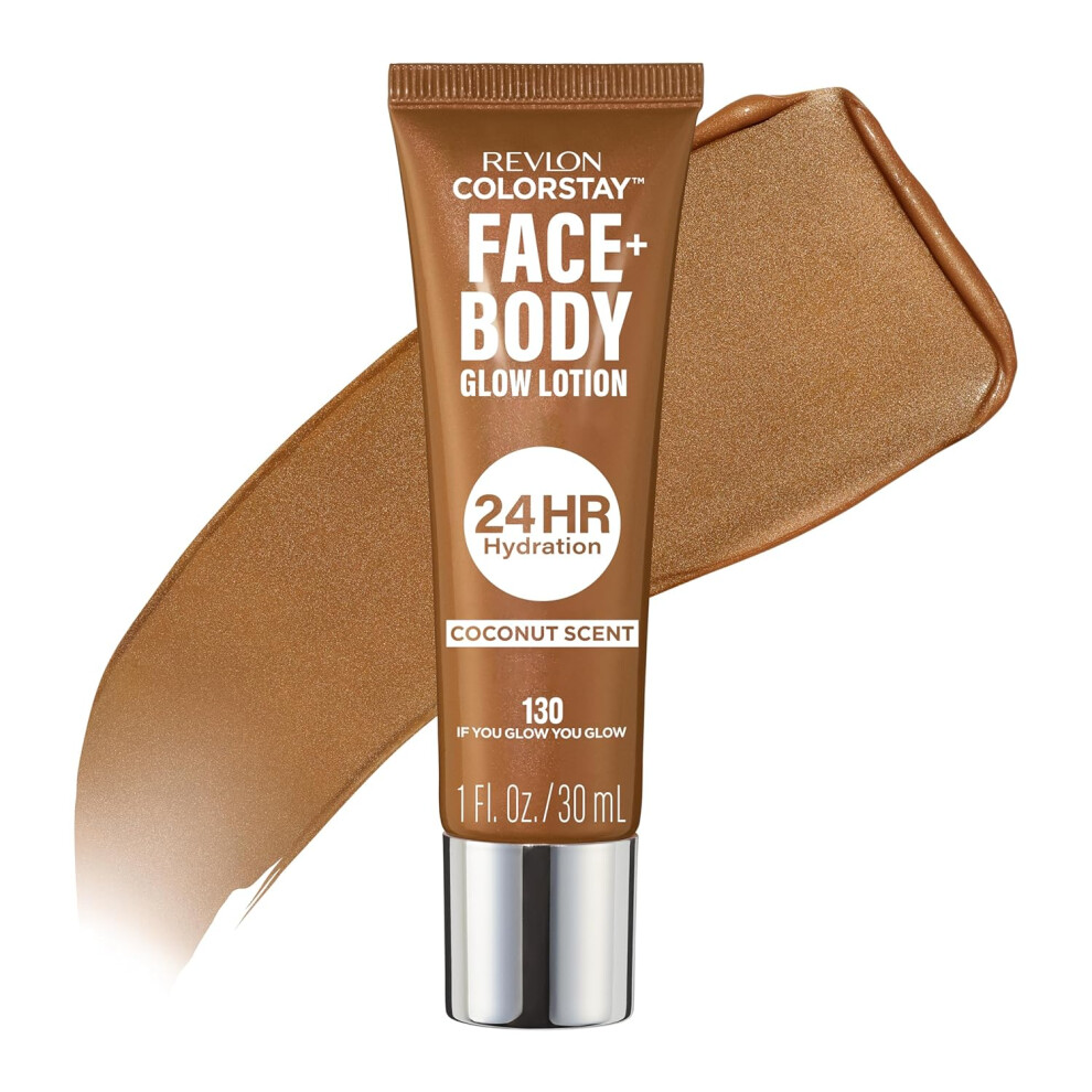 Revlon ColorStay Face  Body Glow Lotion Hydrating Glow Moisturizer 24HR Hydration Illuminating Luminizing Shimmer 130 If You Glow You Glow