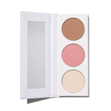 Well People Power Palette Powder Face Trio Paleta de maquiagem em p facial para um brilho beijado pelo sol hidrata a pele Empoderamento vegano e