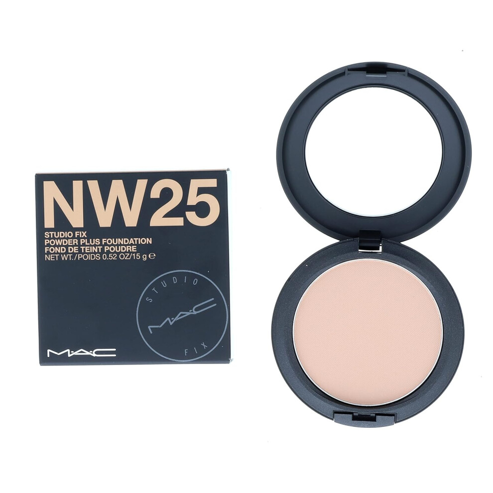MAC Studio Fix Powder Plus Foundation  NW25  Mid Tone Beige with Rosy Undertone for Light to Medium Skin Neutralwarm 15g  052oz