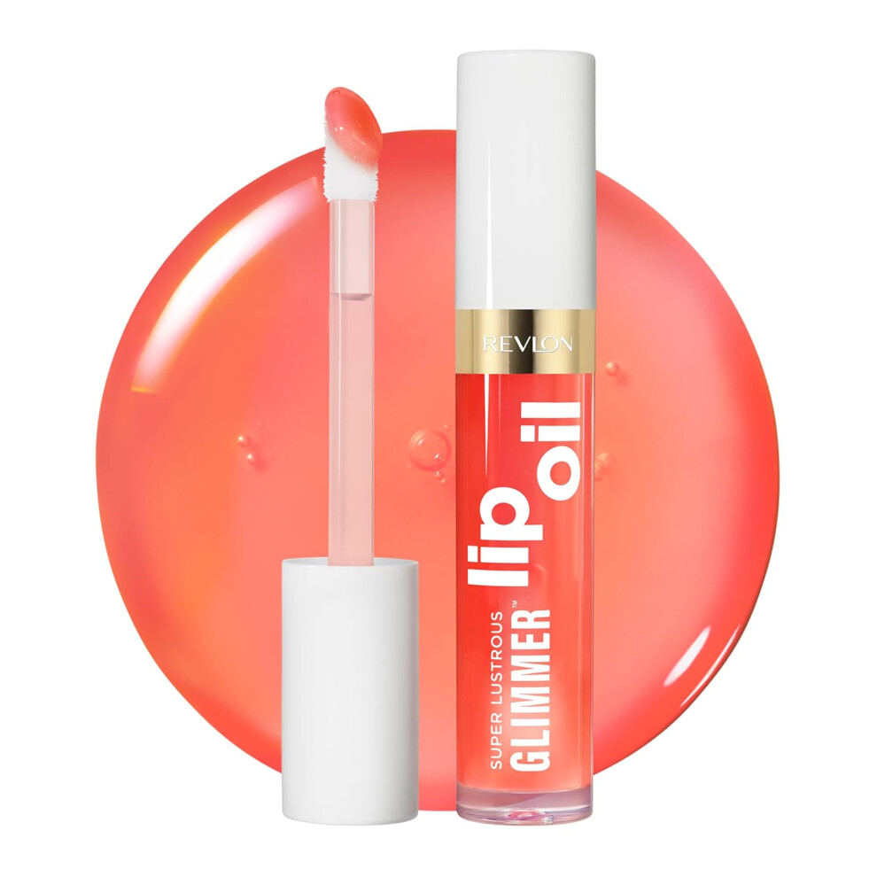 Photos - Lipstick & Lip Gloss Revlon Super Lustrous Glimmer Lip Oil Moisturizing Tinted Shiny Finish Made with PlantBased Squalane 002 Miss Coral 013 fl o