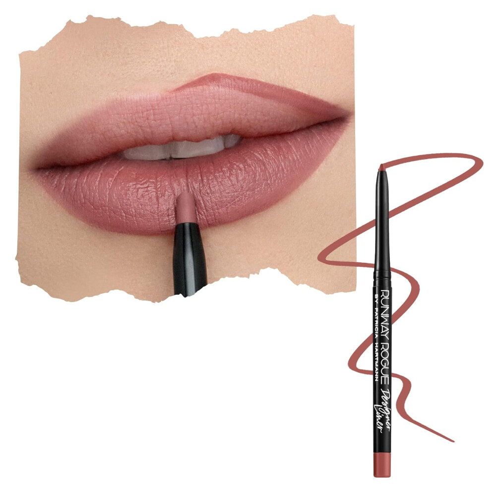 Runway Rogue Designer Liner Lip Pencil Matte Medium Dustyrose Lip Liner Pencil And Lip Liner Sharpener Work It Babe