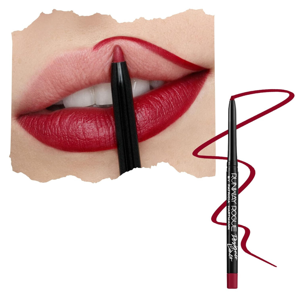 Runway Rogue Designer Liner Lip Pencil Matte Crimson Darkred Lip Liner Pencil And Lip Liner Sharpener In The Press